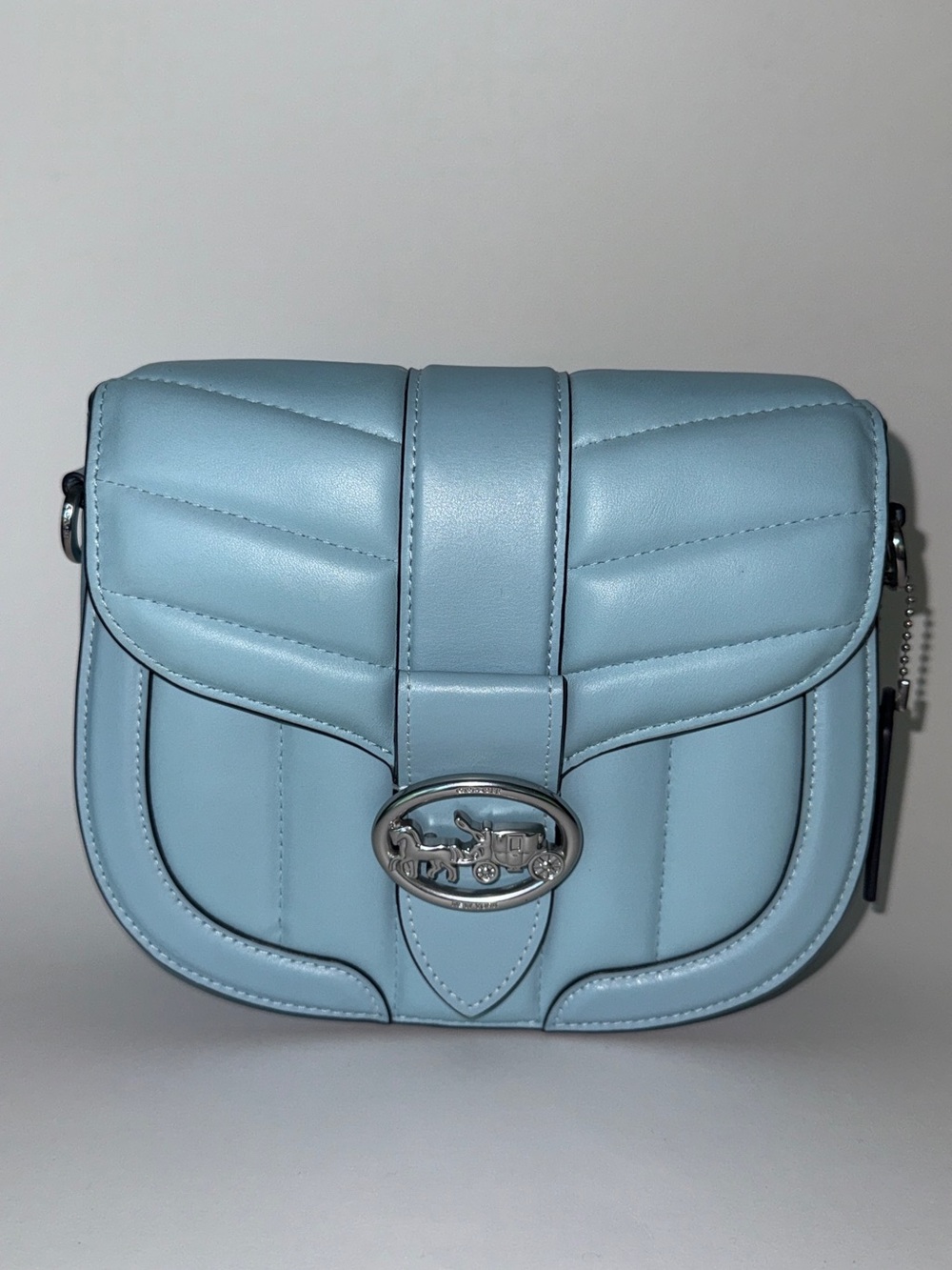 Coach Light Blue Quilted Leather Crossbody
